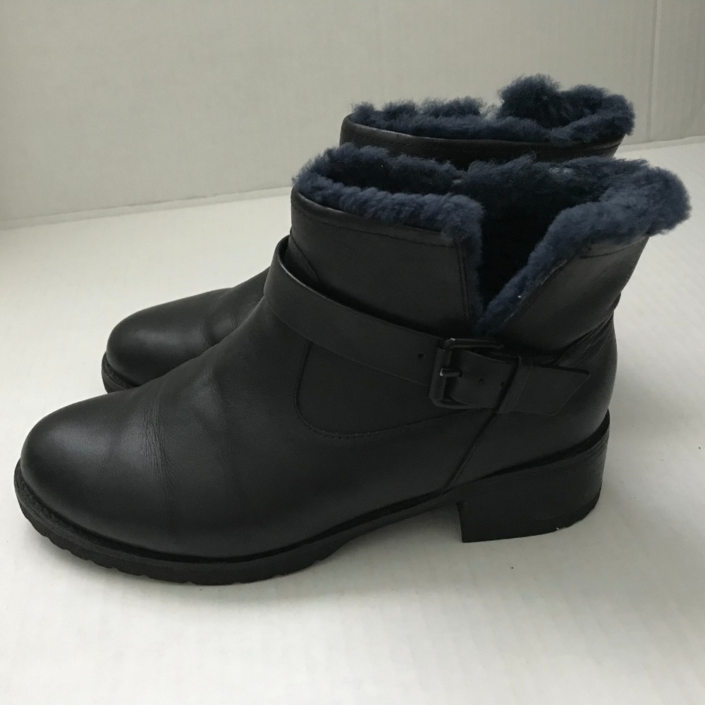 Tahari Leather and Fur Winter Booties